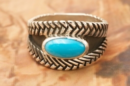 Genuine Sleeping Beauty Turquoise Sterling Silver Ring
